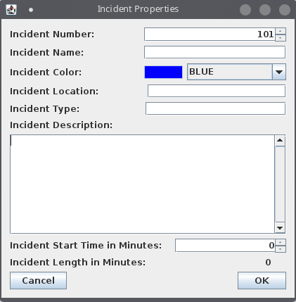 Image of Incident Properties Window